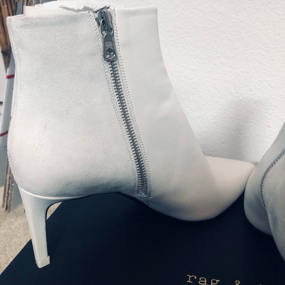 Rag & Bone Beha White Suede Leather Stiletto Ankle Boot. NIB. Sz 37.5 (7.5) - Picture 8 of 15